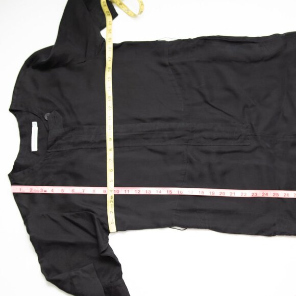 Rebecca Minkoff Carrie Jumpsuit 100% Cupro Short Sleeve Belted Black Size XS - Picture 7 of 7